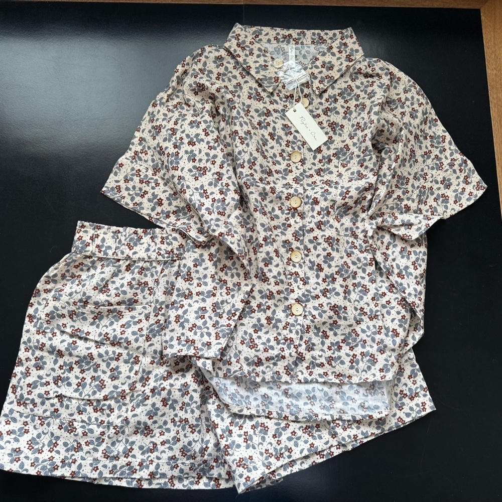 Rylee + Cru Floral Button-Up Women’s Pajama Set Large